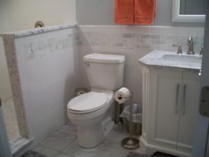 ceramic tile shower and bathroom